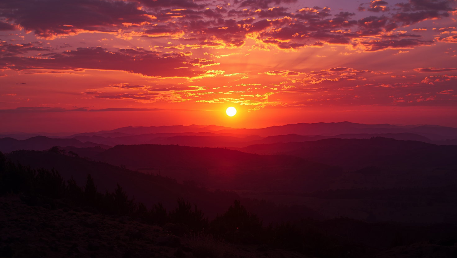 Sunset Over The Hills